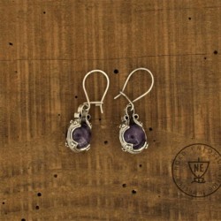 Alternative view of Gotland Earrings Amethyst Sterling Silver 10mm