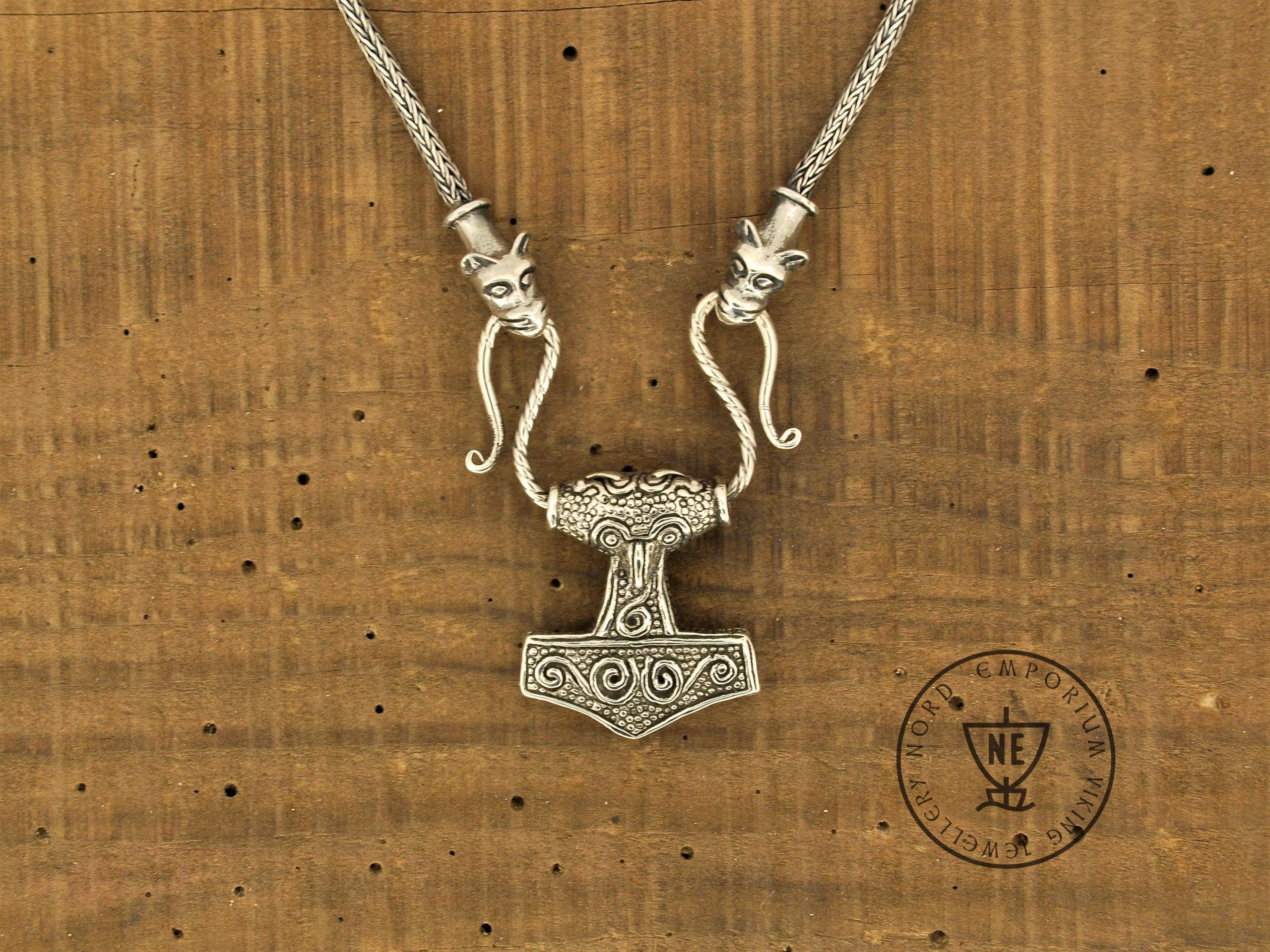 Skane Thor S Hammer Viking Knit Necklace Sterling Silver