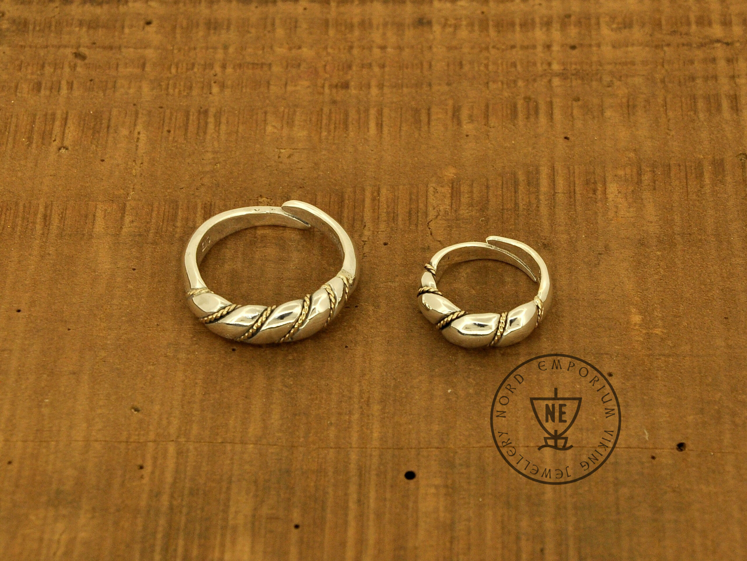 Gyldensgård Viking Matching Rings Sterling Silver 9k Gold -