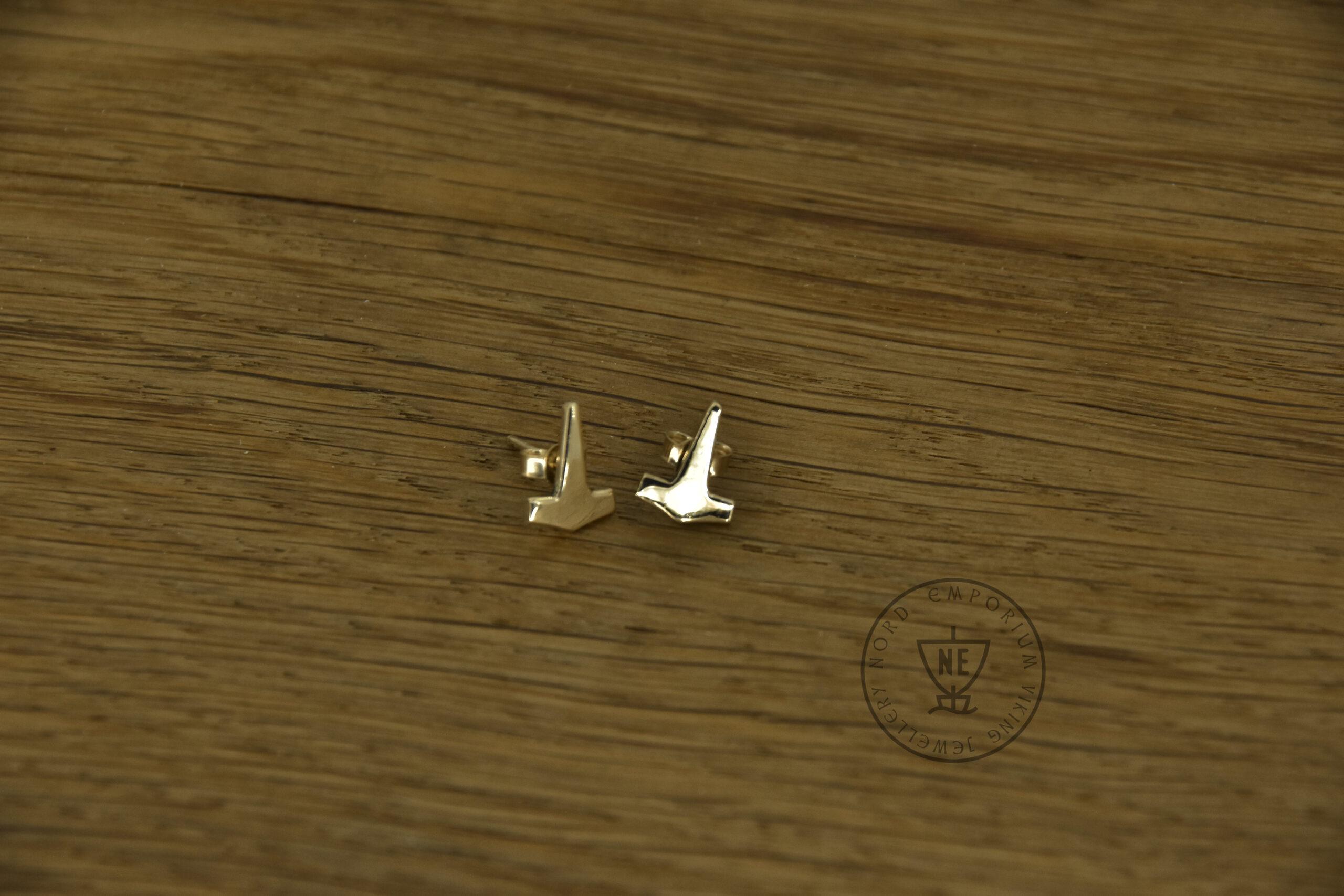 Gold Thor stud earrings