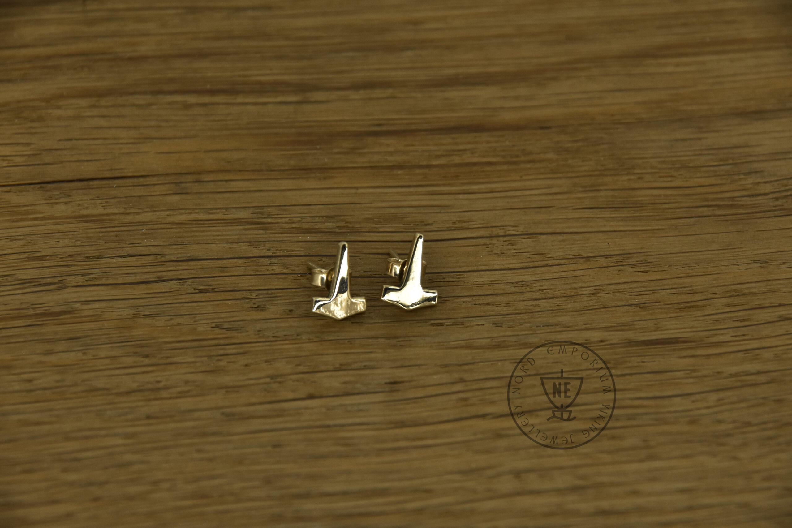 Gold Thor stud earrings