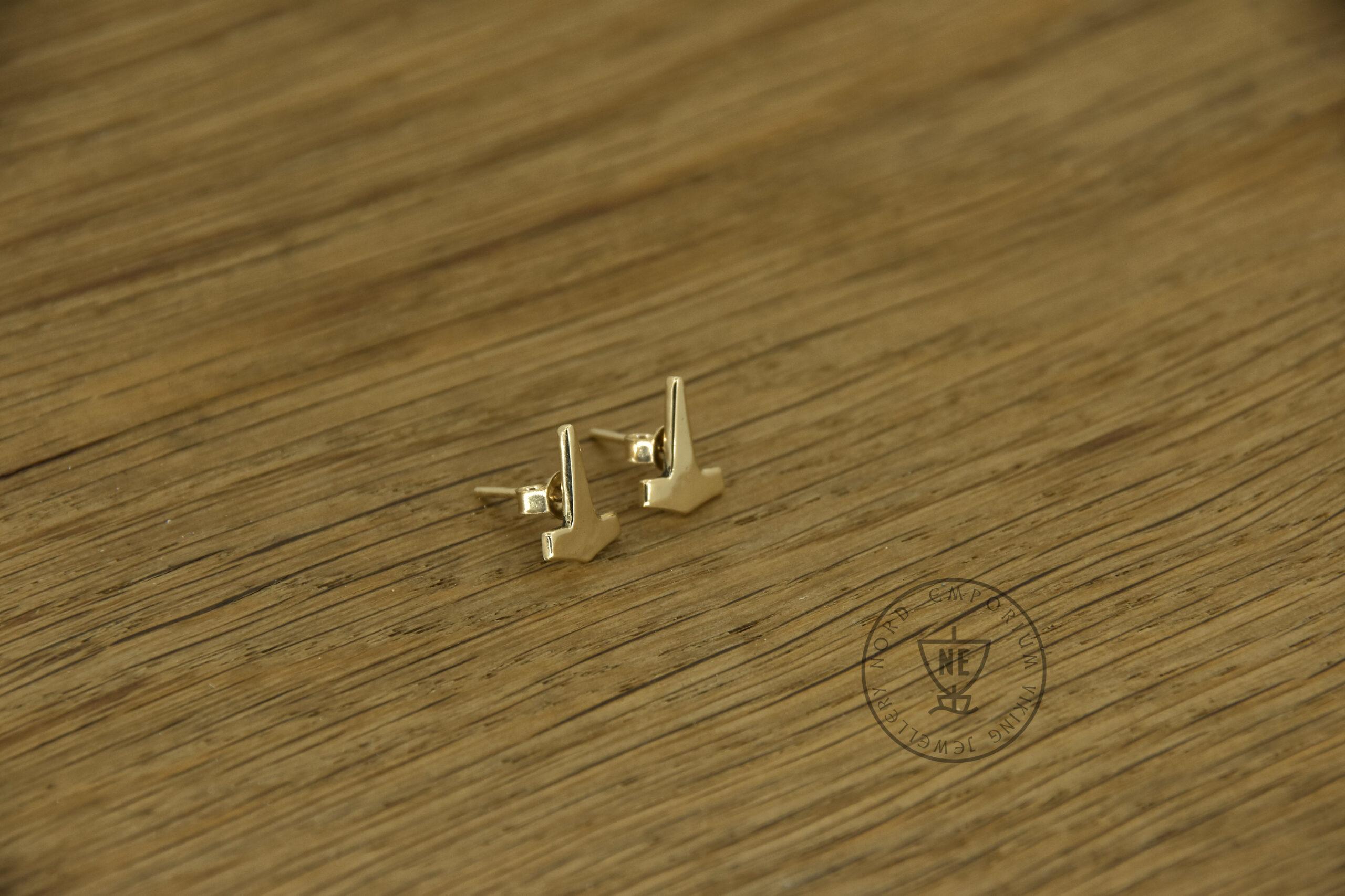 Gold Thor stud earrings