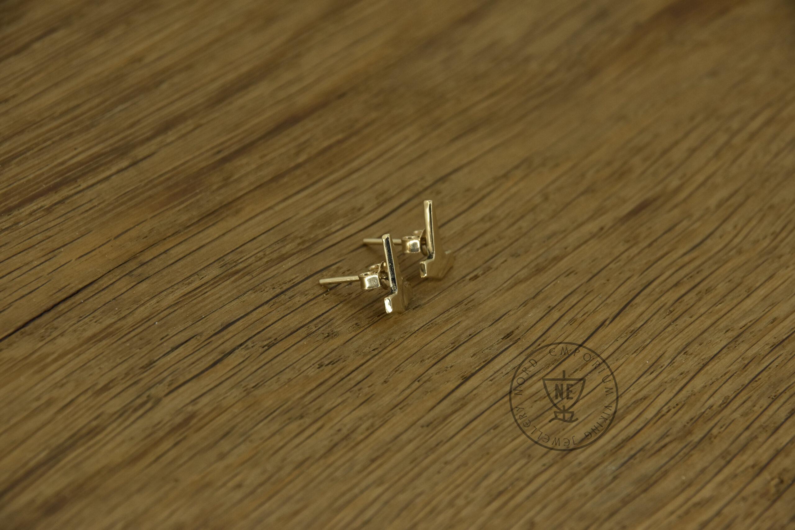 Gold Thor stud earrings