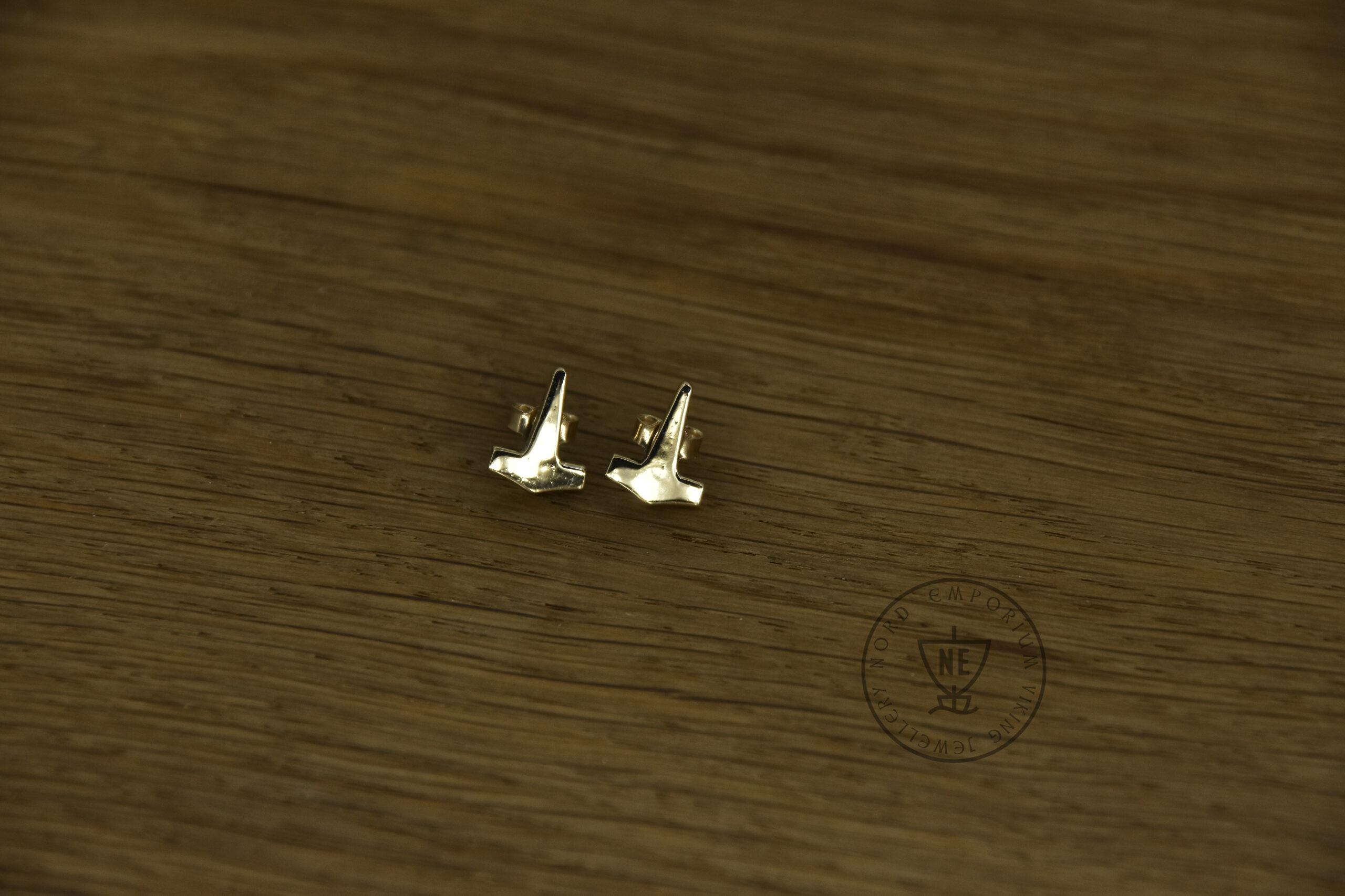 Gold Thor stud earrings