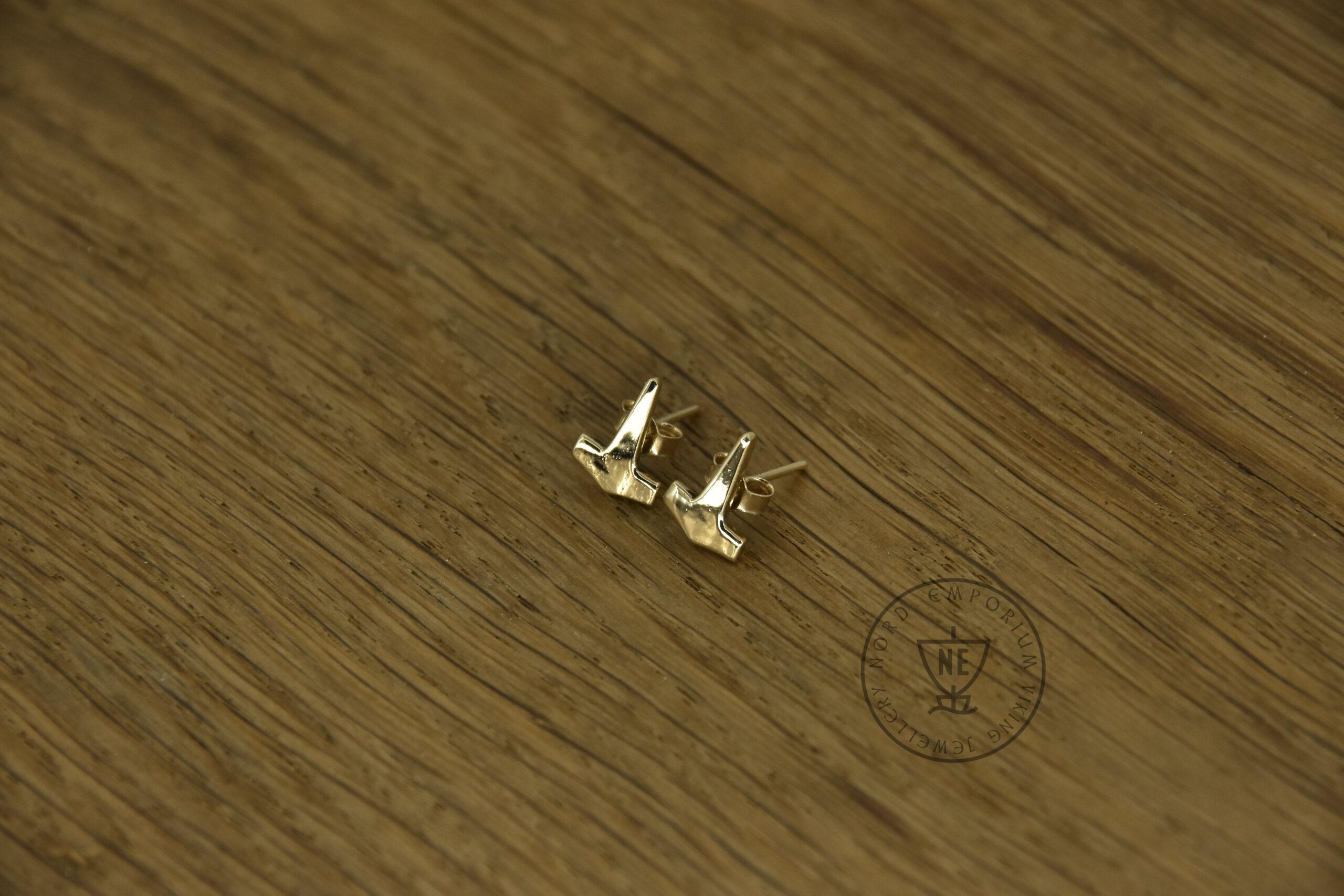 Gold Thor stud earrings