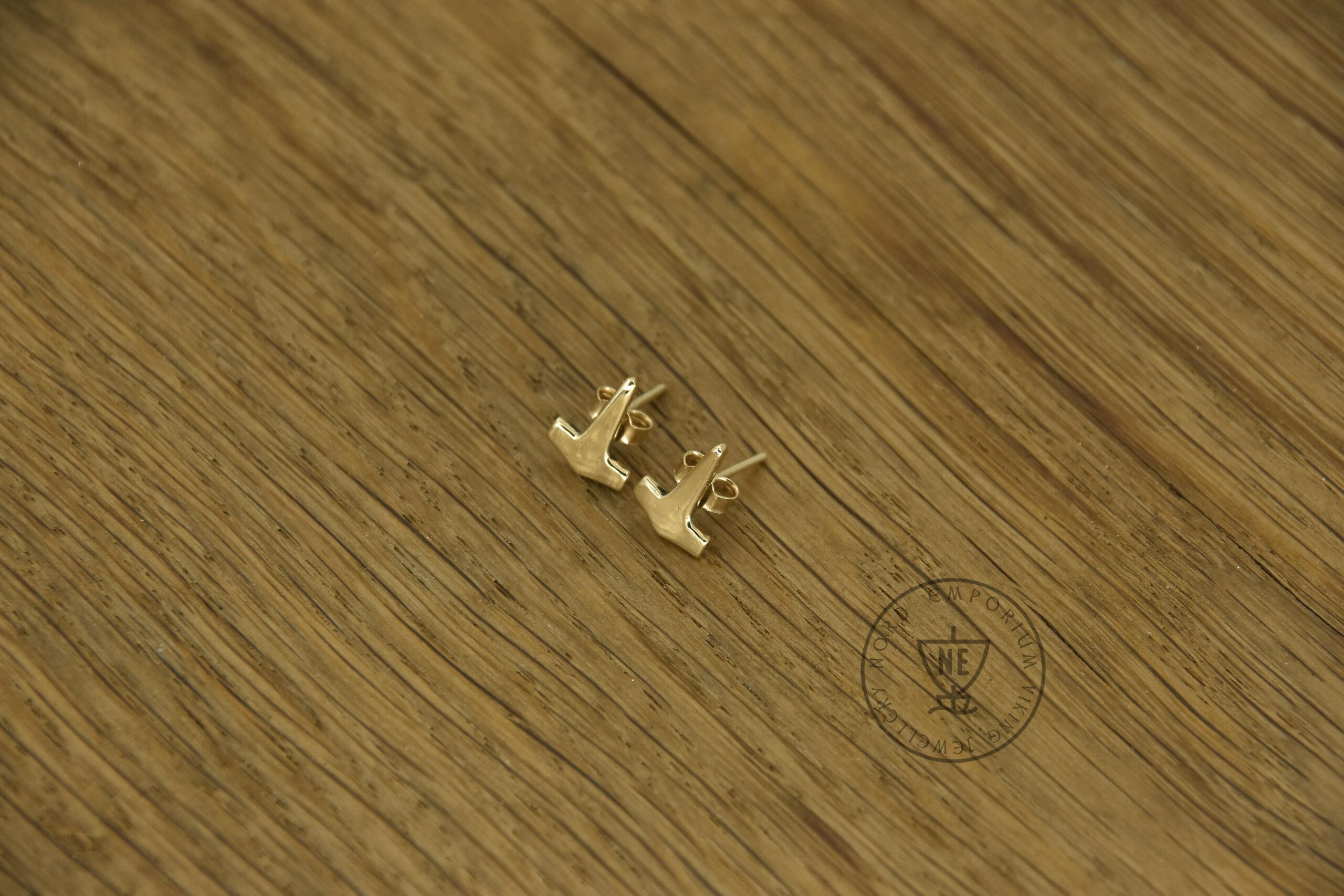 Gold Thor stud earrings