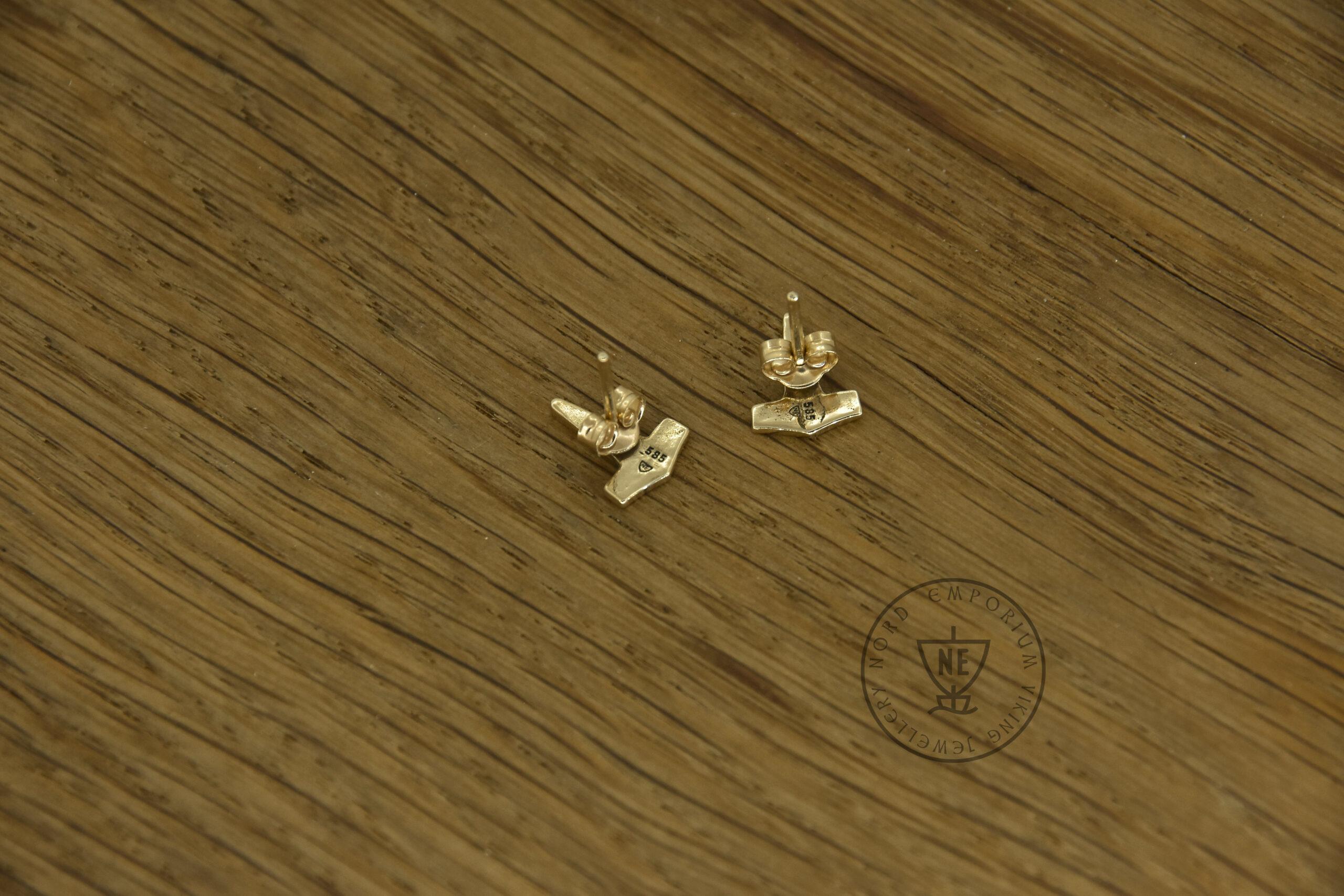 Gold Thor stud earrings