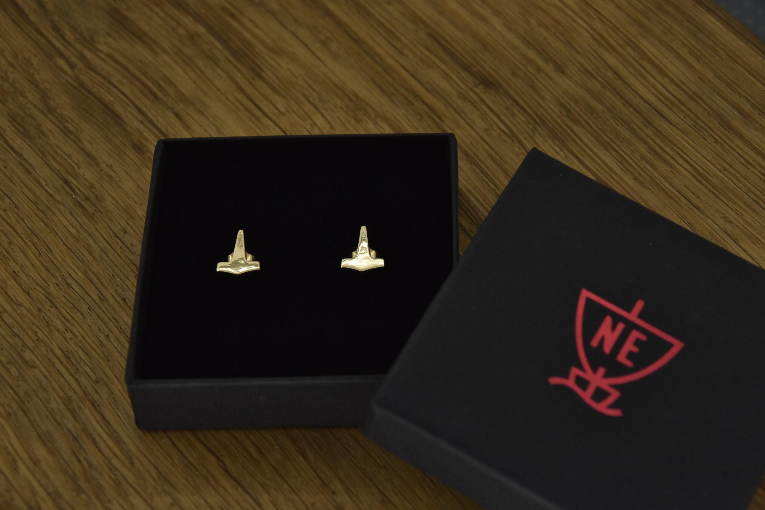 Gold Thor stud earrings
