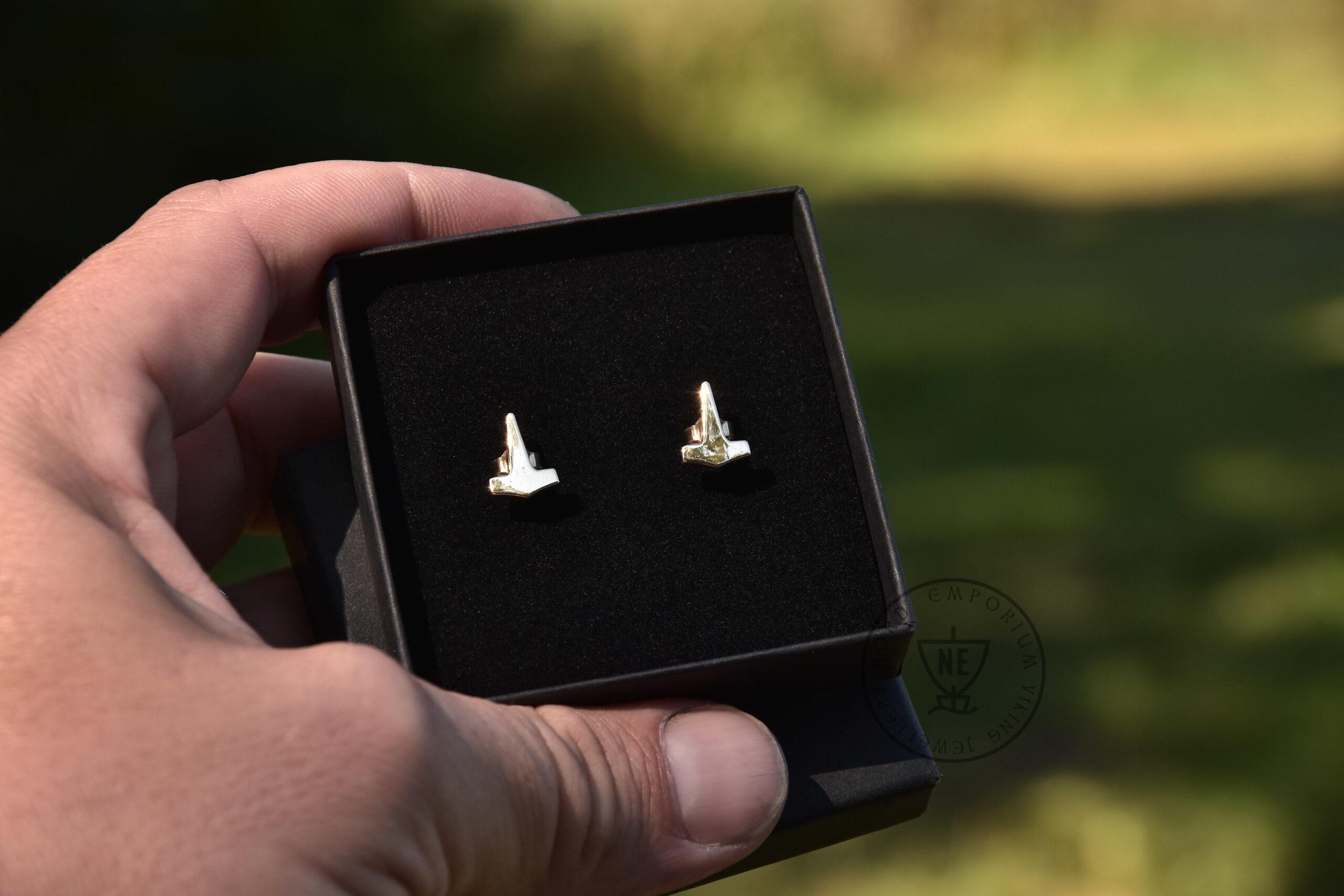 Gold Thor stud earrings